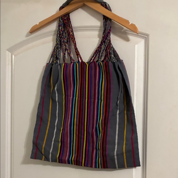 Handbags - Multicolor Handwoven Striped Tote Bag